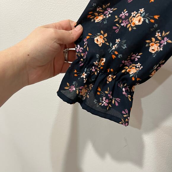 Julia Jordan Square Neck Floral A-Line Midi Dress Dark Teal Pockets Sz 10 - Picture 9 of 11